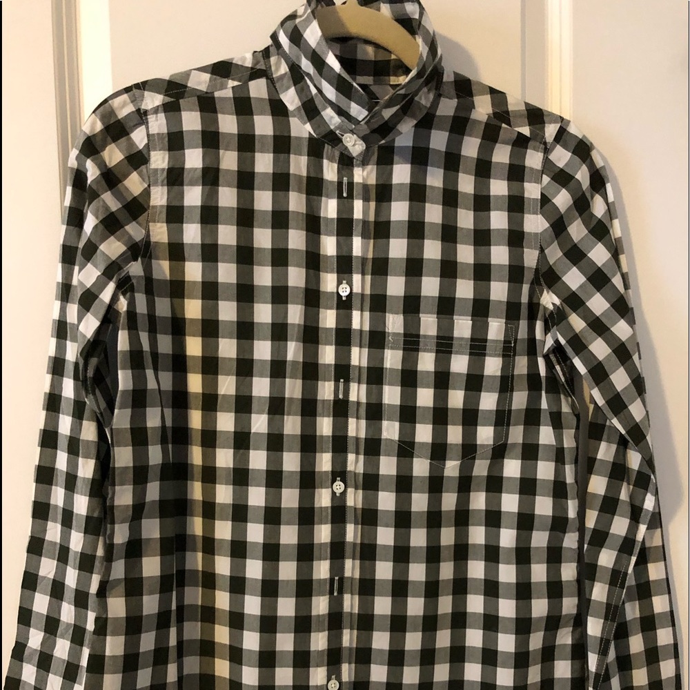 J.Crew moss green and white button down